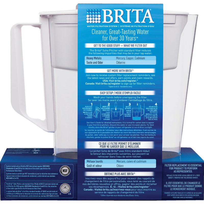 Brita White 6-Cup Water Filter Pitcher