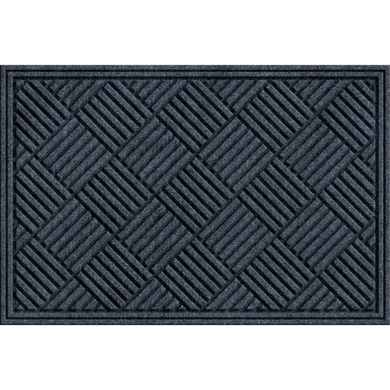 Apache Textures Smoke 24 In. x 36 In. Carpet/Recycled Rubber Door Mat