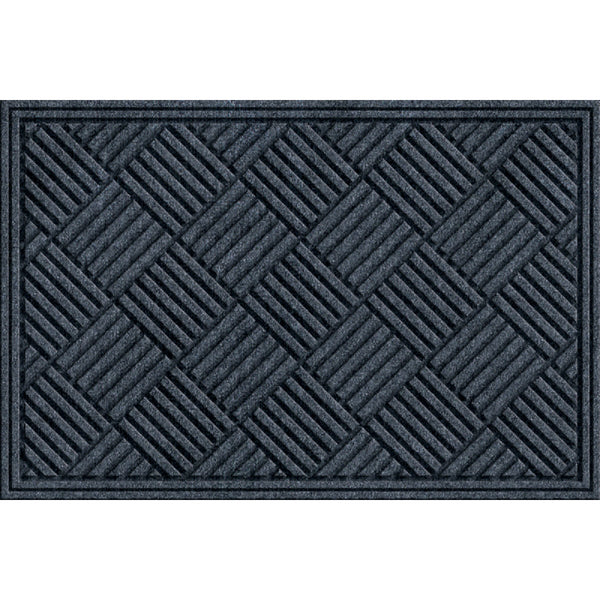 Apache Textures Smoke 24 In. x 36 In. Carpet/Recycled Rubber Door Mat