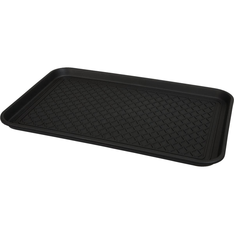 15.75 In. x 23.5 In. Black Recycled Plastic Rectangular Boot Tray