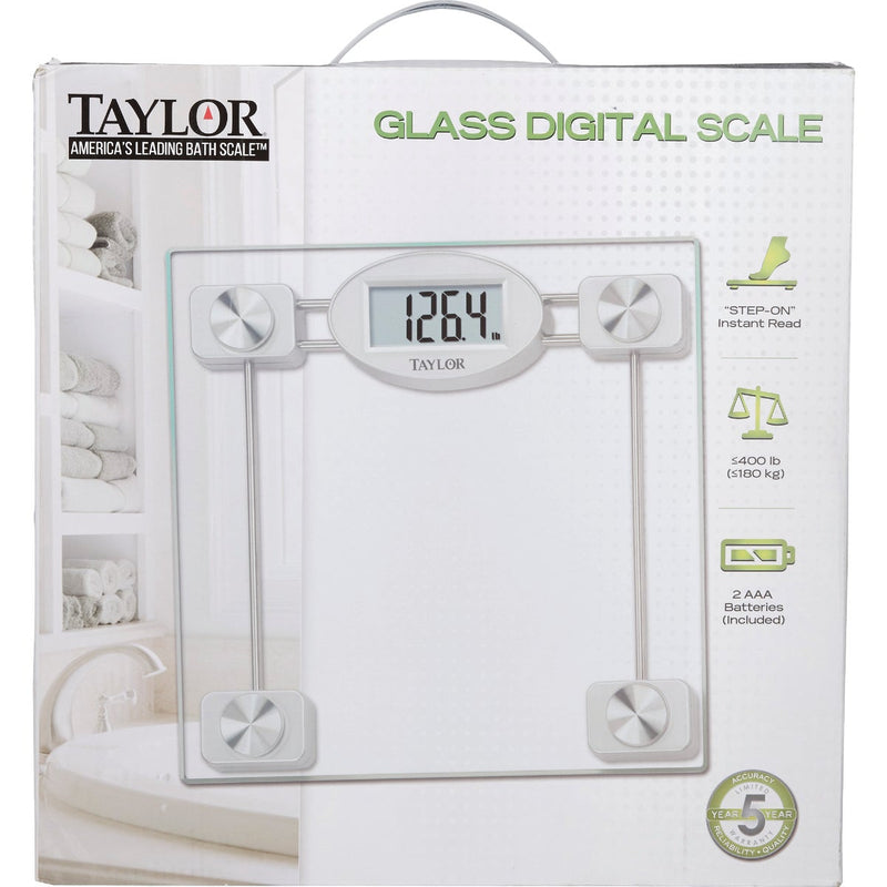 Taylor Digital 400 Lb. Glass Bath Scale, Clear