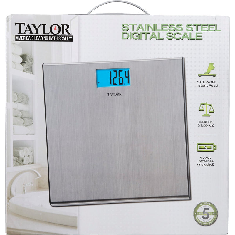 Taylor Digital 440 Lb. Stainless Steel Bath Scale, Silver