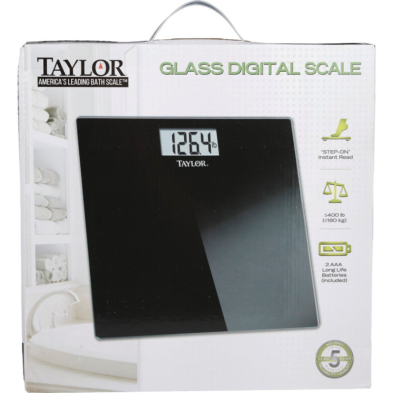 Taylor Digital 400 Lb. Glass Bath Scale, Black