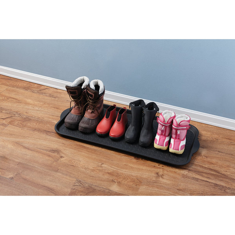 XL 18.9 In. x 39.3 In. Black Recycled Plastic Boot Tray