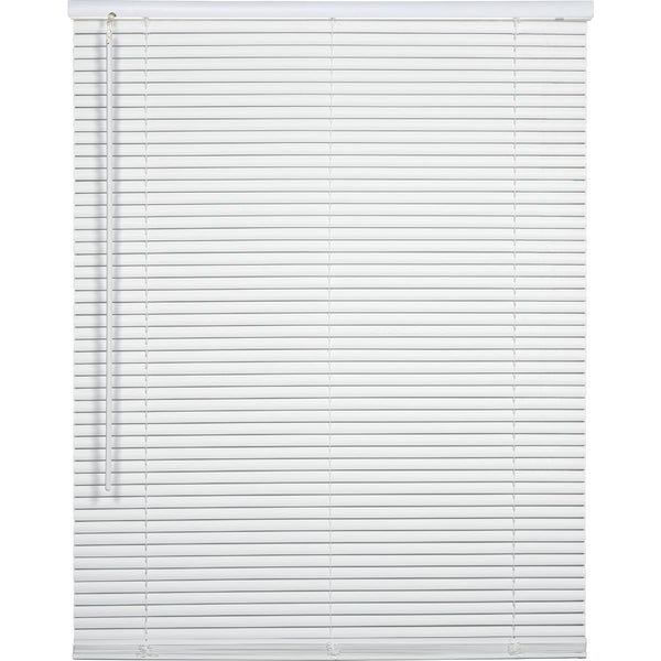 Home Impressions 25 In. x 64 In. x 1 In. White Vinyl Light Filtering Cordless Mini Blind