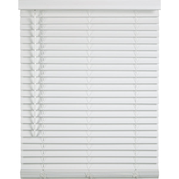 Home Impressions 29 In. x 64 In. x 2 In. White Faux Wood Cordless Blind