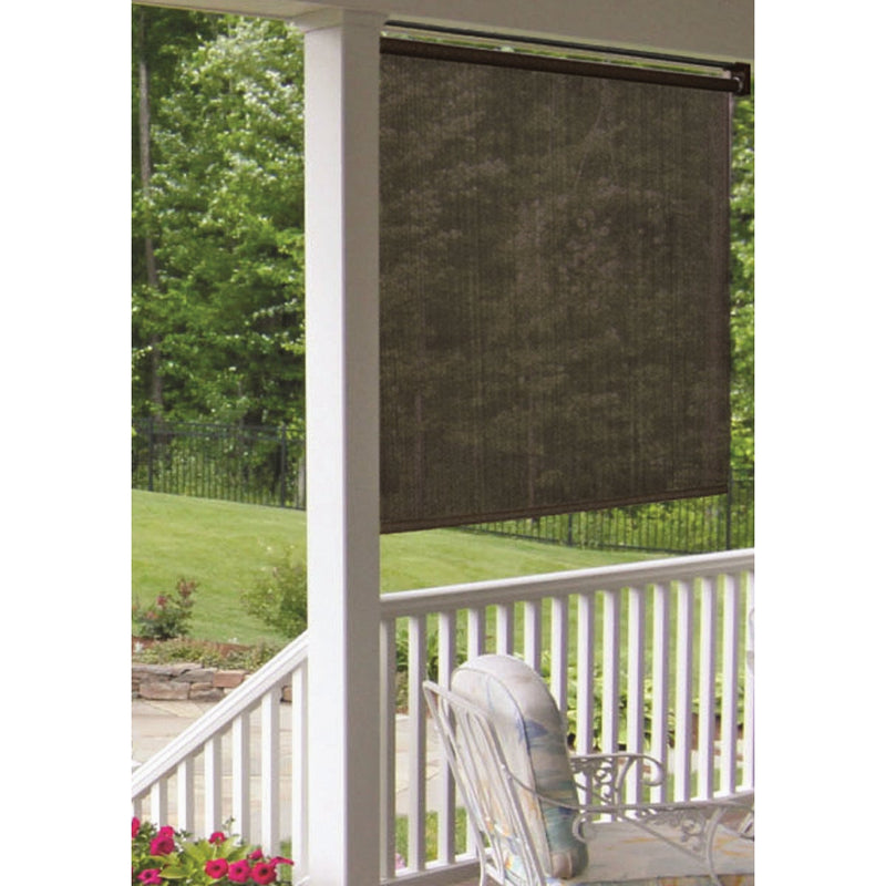 Home Impressions 36 In. x 72 In. Brown Fabric Indoor/Outdoor Cordless Roller Shade