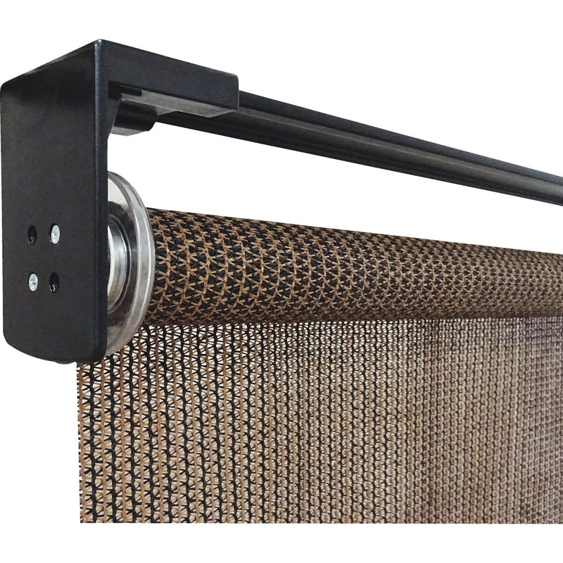 Home Impressions 36 In. x 72 In. Brown Fabric Indoor/Outdoor Cordless Roller Shade