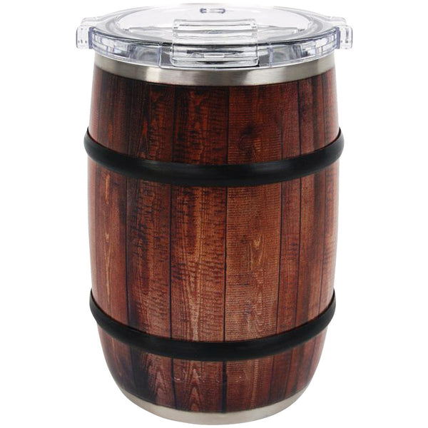 Orca 12 Oz. Oak Wood Grain Barrel Insulated Mug