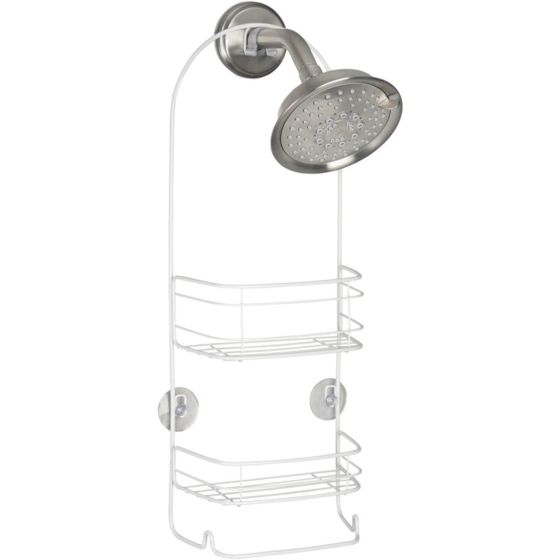 iDesign Rondo 2-Basket White Shower Caddy