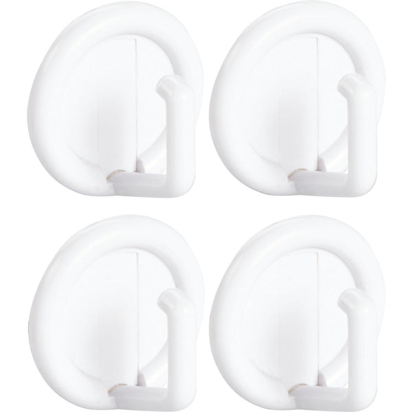 iDesign Axis Utility Round White Adhesive Hook