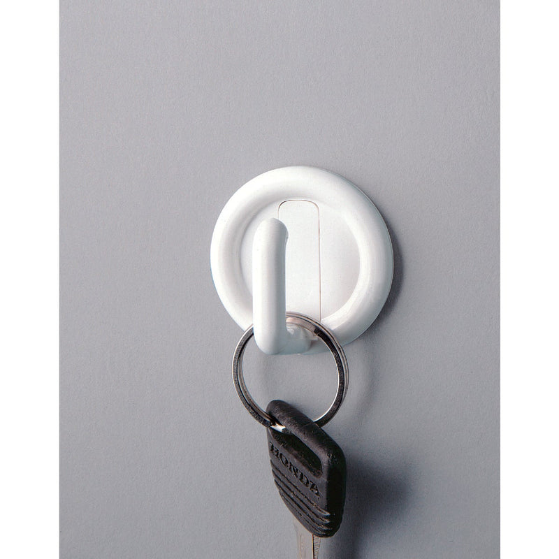 iDesign Axis Utility Round White Adhesive Hook