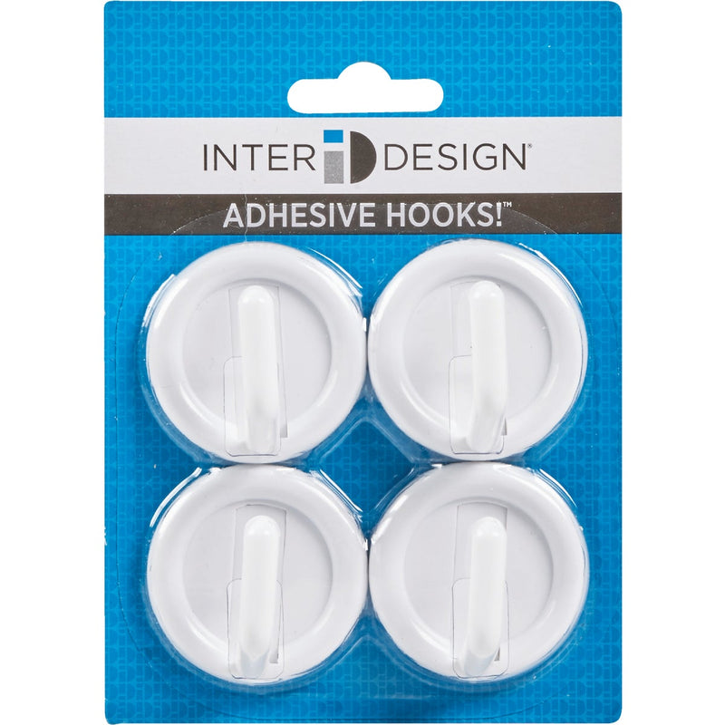 iDesign Axis Utility Round White Adhesive Hook