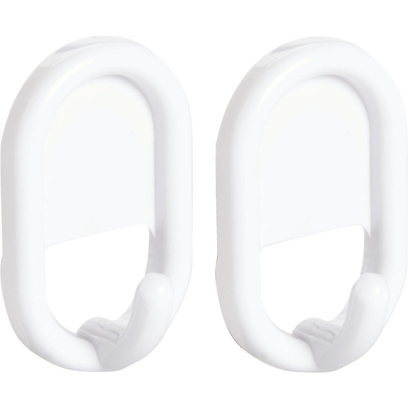 iDesign Utility White Plastic Adhesive Hook (2-Pack)