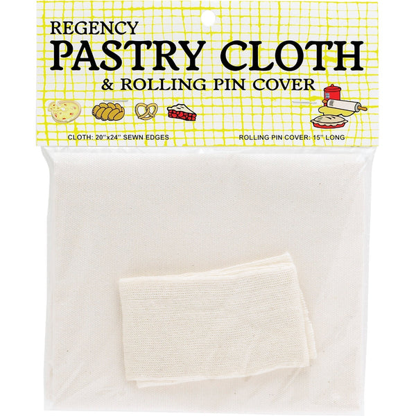 Regency 20 In. x 24 In. Pastry Cloth & 15 In. Cotton Rolling Pin Cover Set