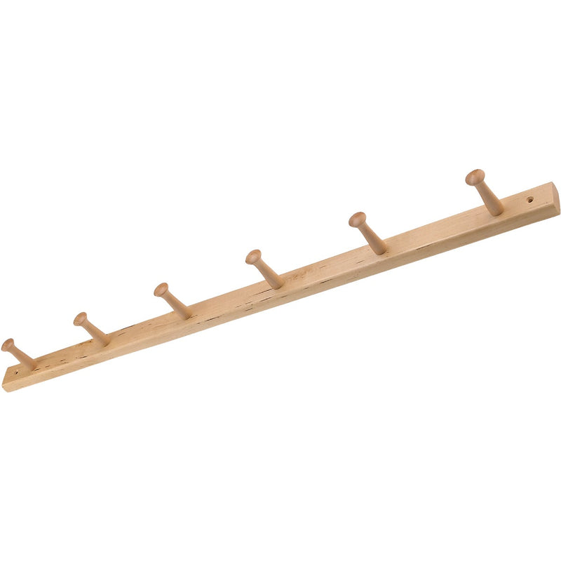 iDesign Natural Wood 6-Peg Rack