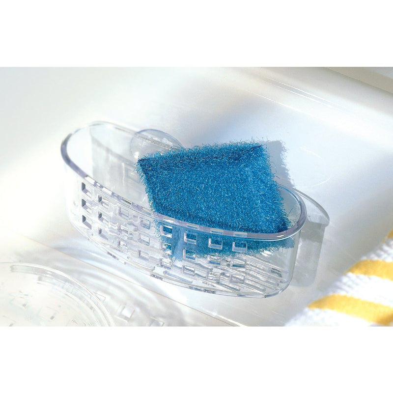 iDesign Sinkworks Clear Suction Scrubber & Sponge Holder