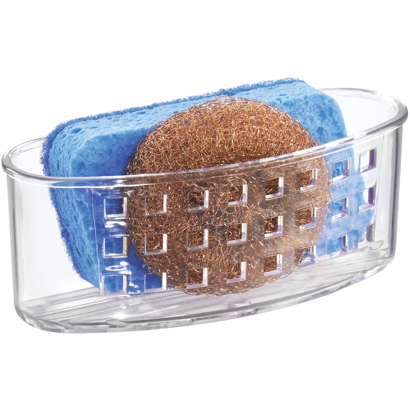 iDesign Sinkworks Clear Suction Scrubber & Sponge Holder