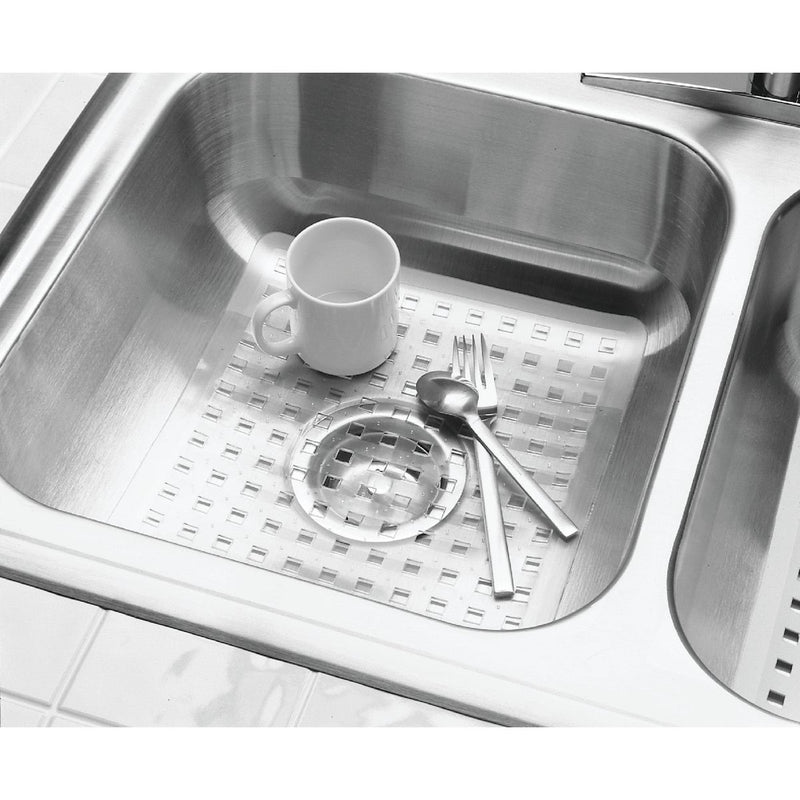 iDesign Sinkworks 11 In. x 12.5 In. Euro Clear PVC Sink Mat