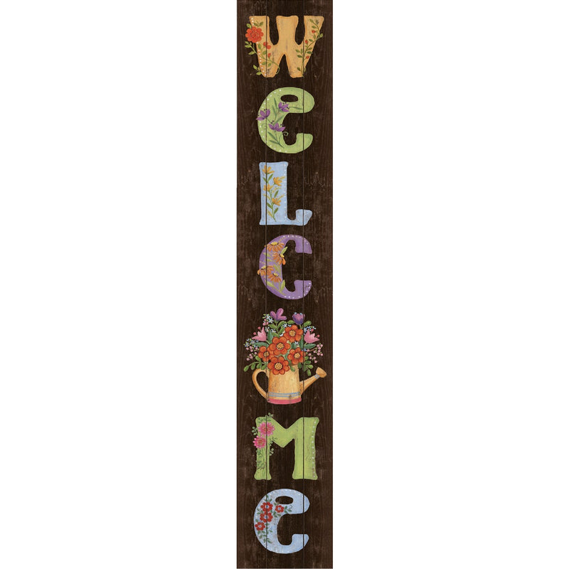 My Word! Welcome Watering Can 8 In. x 46.5 In. Porch Board