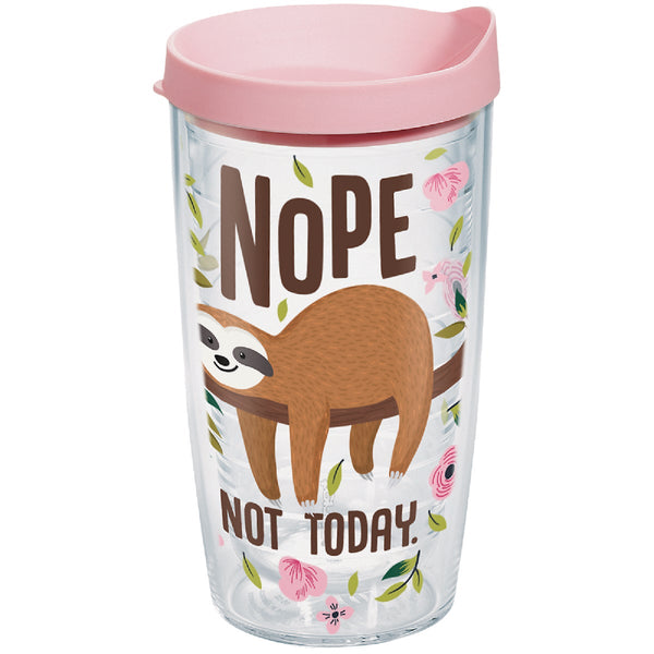 Tervis Sloth Nope Not Today Wrap 16 Oz. BPA Free Insulated Tumbler with Travel Lid