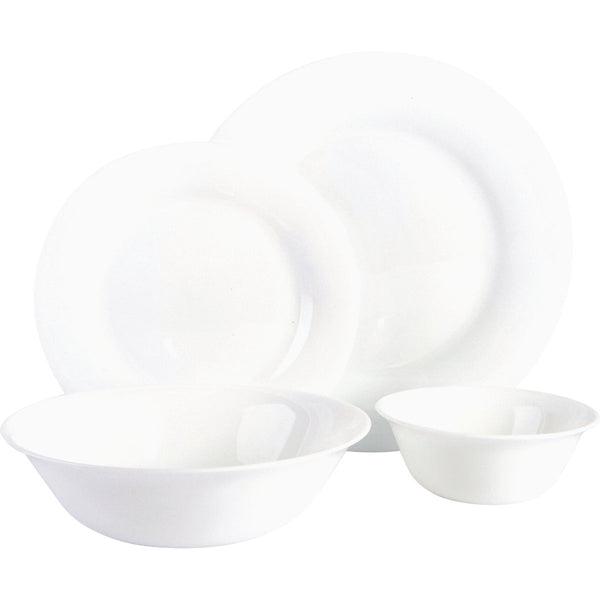 Gibson Ultra White Shadow Opal Glass Dinnerware Set (36-Piece)