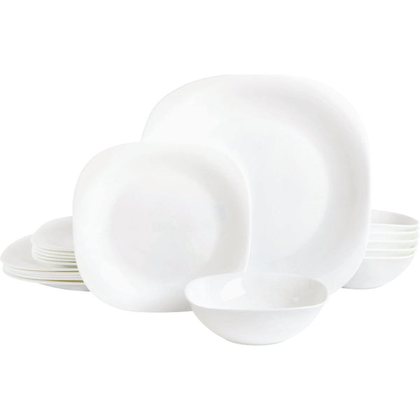 Gibson Ultra Piazza White Soft-Square Dinnerware Set (12-Piece)