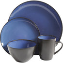 Gibson Home Soho Lounge Round Blue/Gray Stoneware Dinnerware Set (16-Piece)