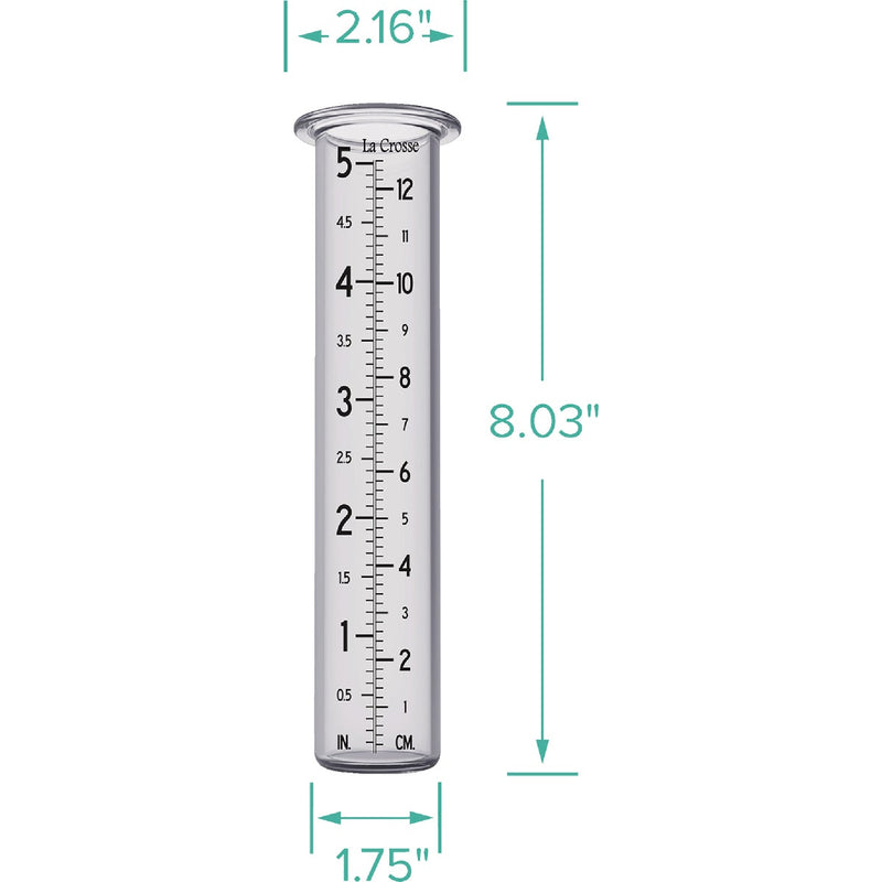 La Crosse Technology 5 In. Replacement Glass Rain Gauge Tube