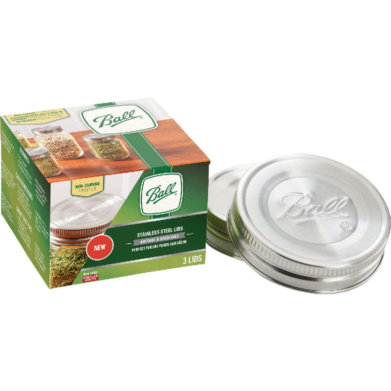 Ball Regular Mouth Stainless Steel Lids (3-Pack)