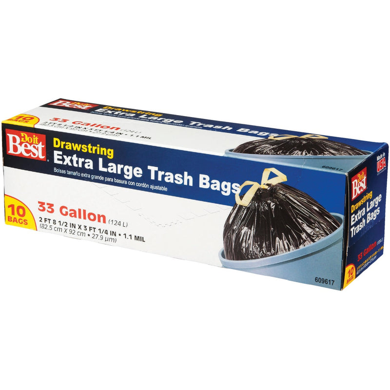 Do it Best 33 Gal. Extra Large Black Trash Bag (10-Count)