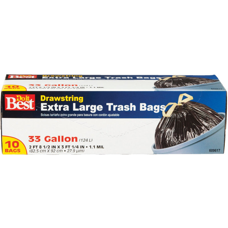 Do it Best 33 Gal. Extra Large Black Trash Bag (10-Count)