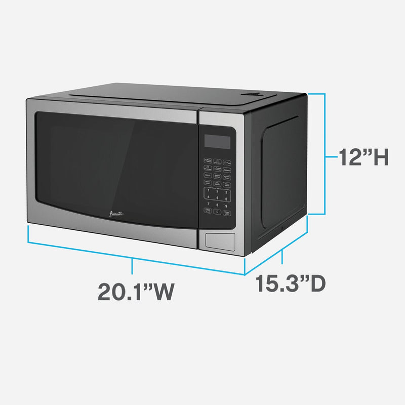 Avanti 1.1CF 1000W Black with Stainless Steel Front Microwave