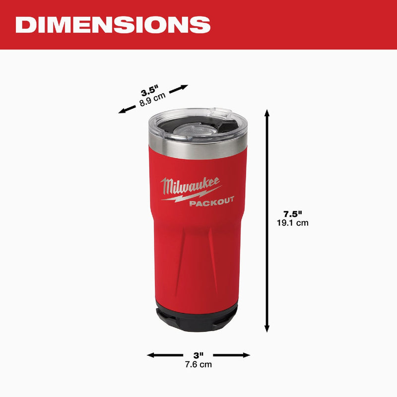 Milwaukee PACKOUT 20 Oz. Red Insulated Tumbler