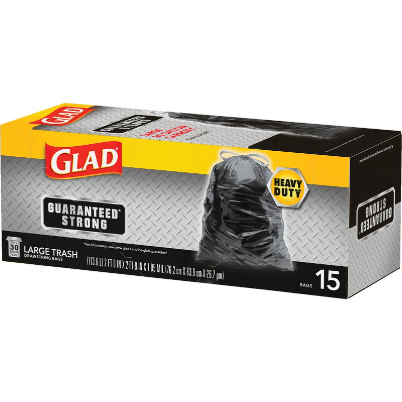 Glad Guaranteed Strong 30 Gal. Large Black Trash Bag (15-Count)