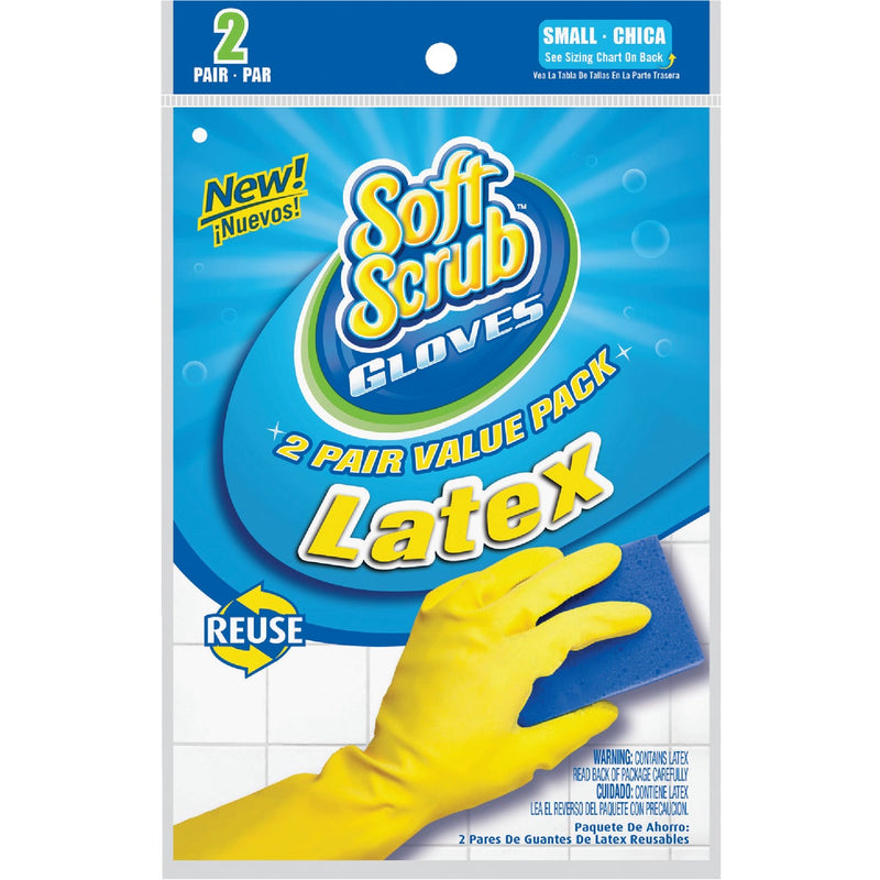 Soft Scrub Small Latex Rubber Glove (2-Pack)