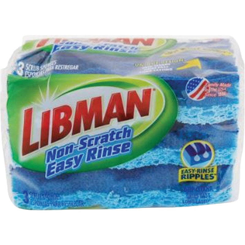 Libman 4.5 In. x 3 In. Non-Scratch Easy Rinse Sponge (3-Count)