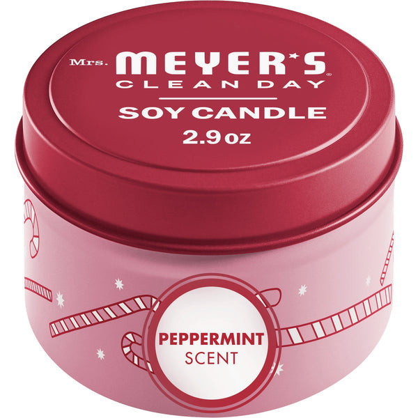 Mrs. Meyer's Clean Day 2.9 Oz. Peppermint Small Tin Soy Candle