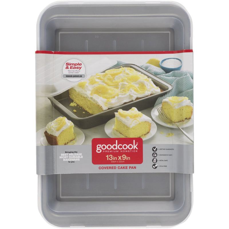 Goodcook 13 In. x 9 In. Non-Stick Cake Pan with Plastic Snap-Closure Lid