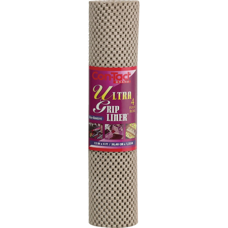 Con-Tact 12 In. x 4 Ft. Taupe Grip Premium Non-Adhesive Shelf Liner