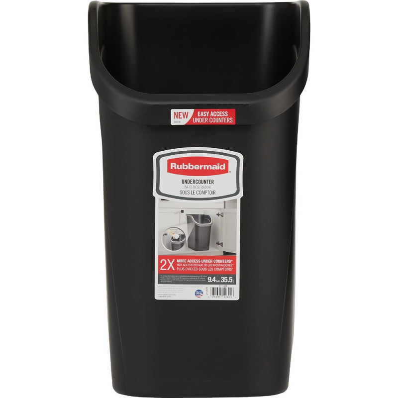 Rubbermaid 9.4 Gal. Black Undercounter Wastebasket