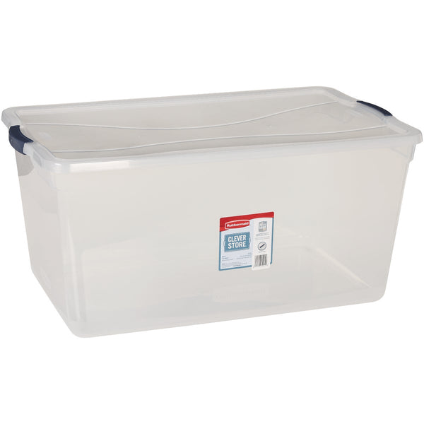 Rubbermaid 95 Qt. Cleversore Clear Tote