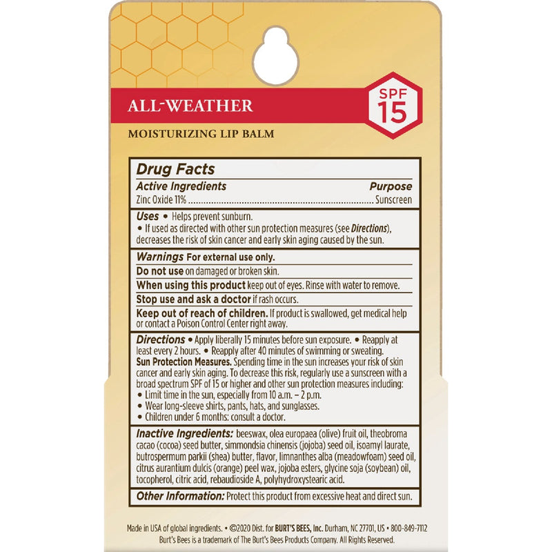 Burt's Bees All Weather SPF 15 Lip Balm (2-Pack)