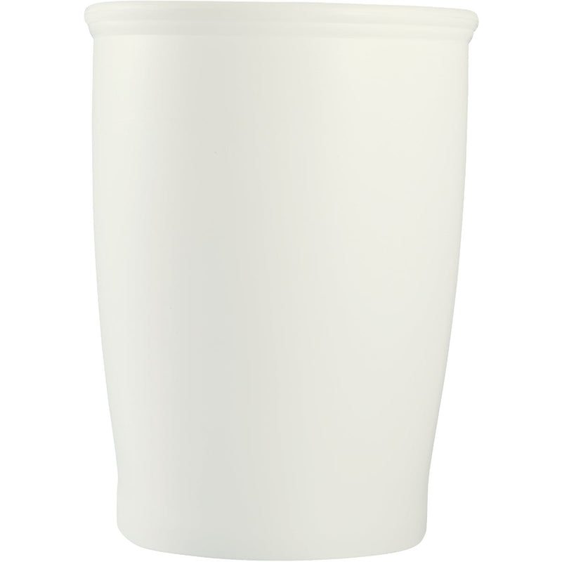 iDesign Kent 2 Gal. White Oval Wastebasket