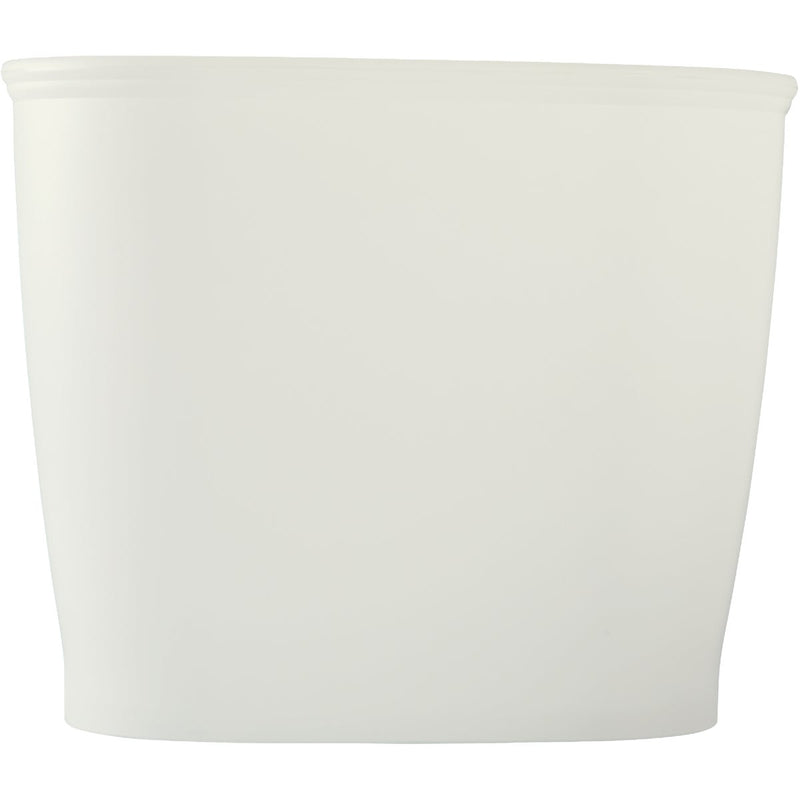 iDesign Kent 2 Gal. White Oval Wastebasket