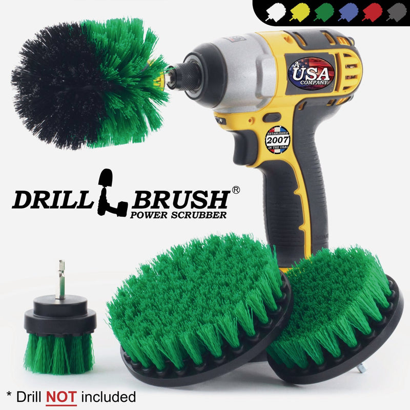 Drillbrush Kitchen Medium Green Drill Brush (4 Piece)