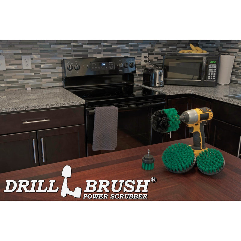 Drillbrush Kitchen Medium Green Drill Brush (4 Piece)