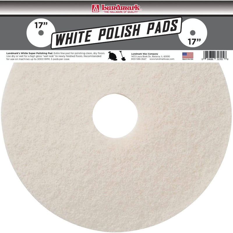 Lundmark 17 In. White 175 to 300 RPM Buffing Pad (5-Pack)