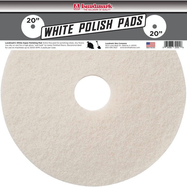 Lundmark 20 In. White 175 to 300 RPM Buffing Pad (5-Pack)