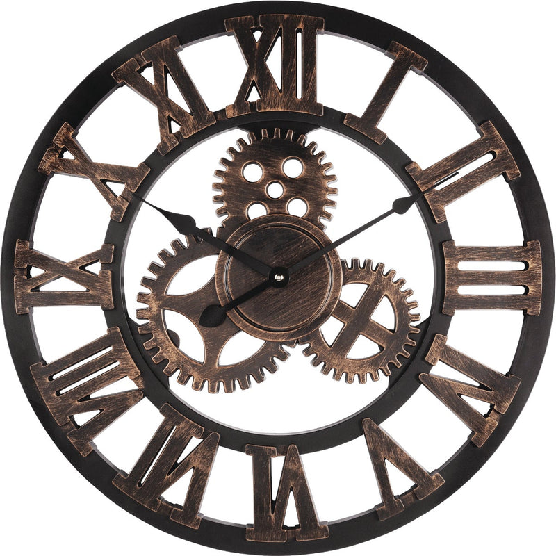 Westclox 20 In. Black & Gold Gear Wall Clock